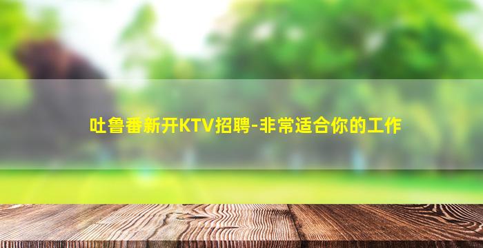 吐鲁番新开KTV招聘-非常适合你的工作
